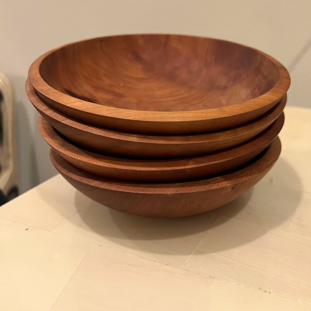 Set of Canadian Cherrywood Salad Bowls Set of 4